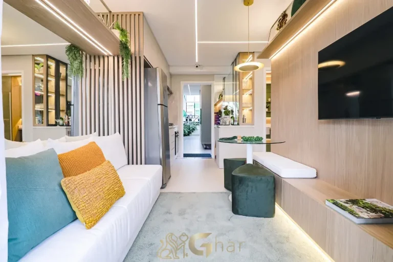 Elev Alto do Ipiranga – Living decorado com integração entre sala e varanda