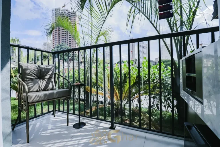 Elev Alto do Ipiranga – Varanda decorada com vista para o Alto do Ipiranga