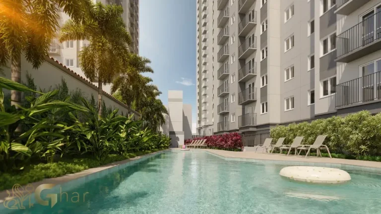 Elev Alto do Ipiranga – Piscina com raia e solarium em condomínio de alto padrão