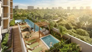 Piscinas e vista aérea do Elev Butantã São Paulo