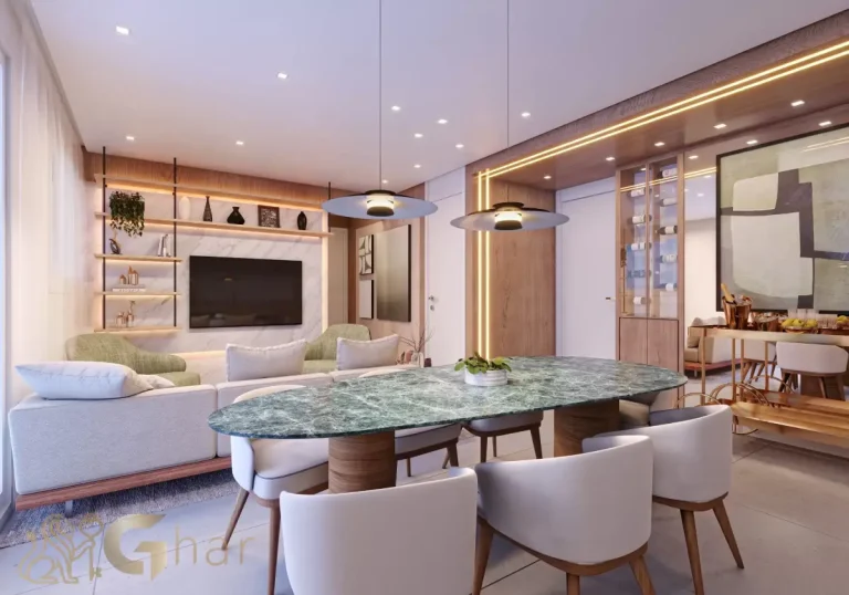 Living decorado de 75 m² no Every Day Chácara Klabin