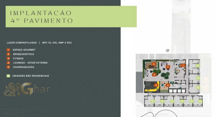 Planta de implantação do 4º pavimento no Every Day Chácara Klabin