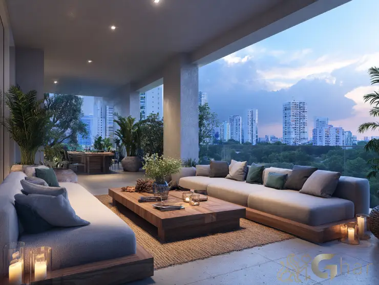 Vista aérea da varanda de apartamento próximo ao Parque Ibirapuera