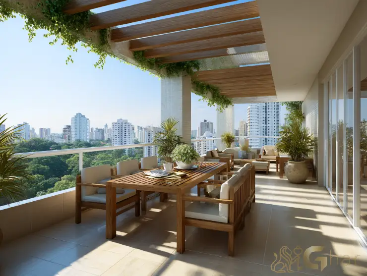 Apartamento em construção com varanda e vista para parque na Zona Oeste de São Paulo