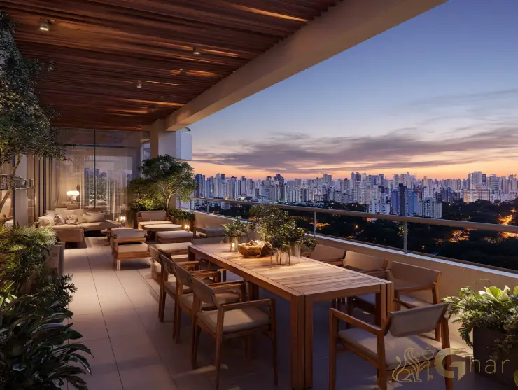 Apartamento em construção com varanda e vista para o Parque do Ibirapuera na Zona Sul de São Paulo
