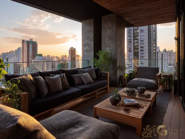 Varanda de apartamento na capital paulista