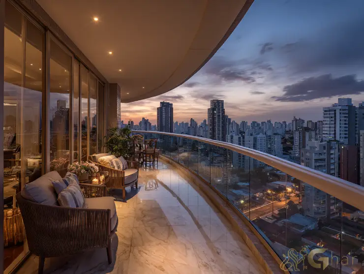 Apartamento pronto para morar na Zona Leste de São Paulo com varanda curva e vista urbana