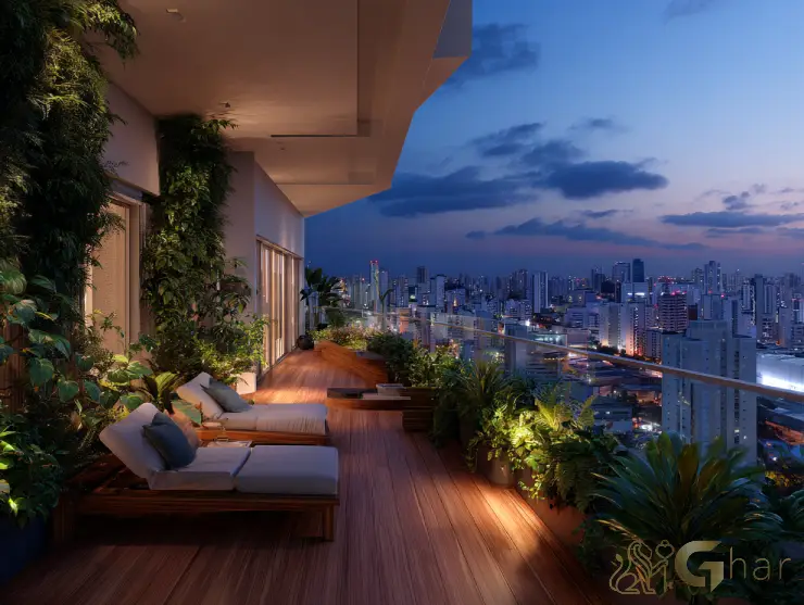 Apartamento na capital paulista com varanda espaçosa