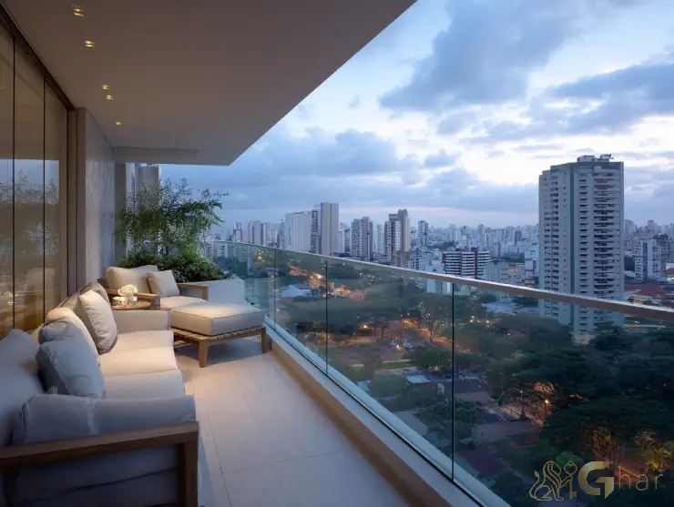 Apartamento em lançamento na planta na Zona Norte de São Paulo com varanda e vista urbana