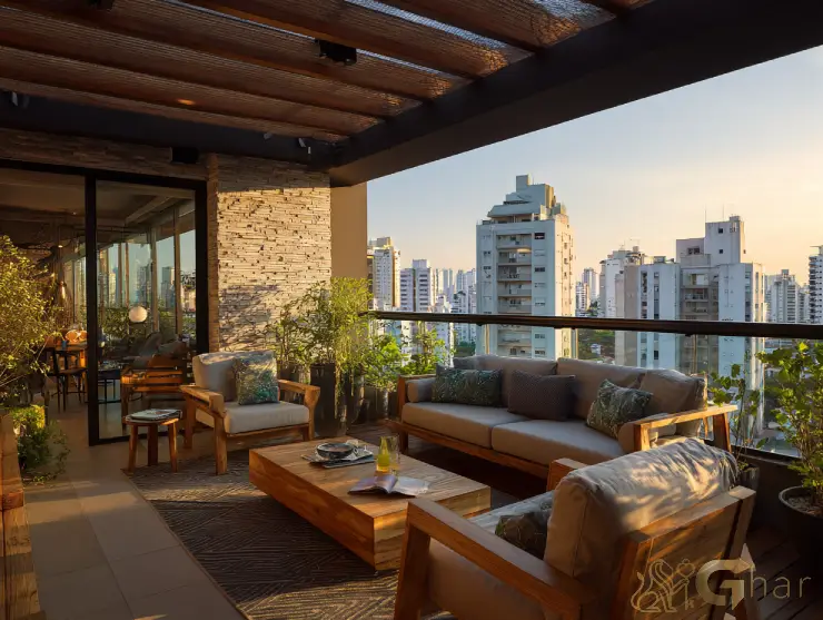 Apartamento na capital paulista com varanda ampla e vista para a cidade