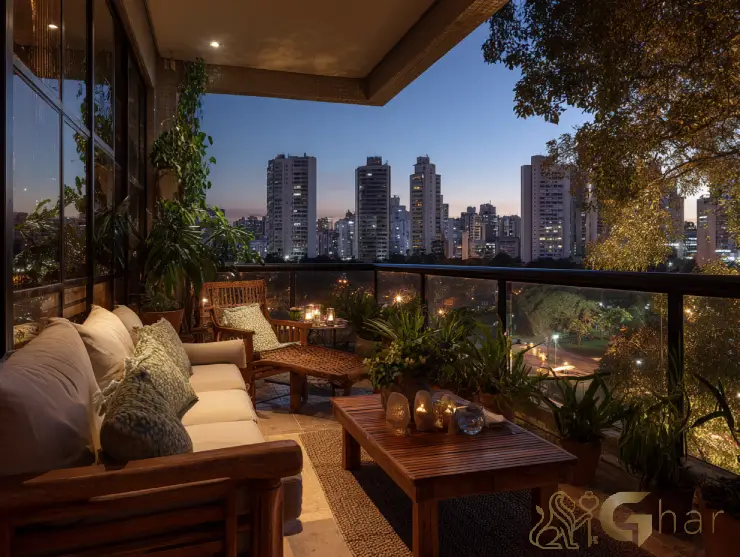 Lançamento na planta Zona Sul de São Paulo com varanda e vista para o skyline da cidade