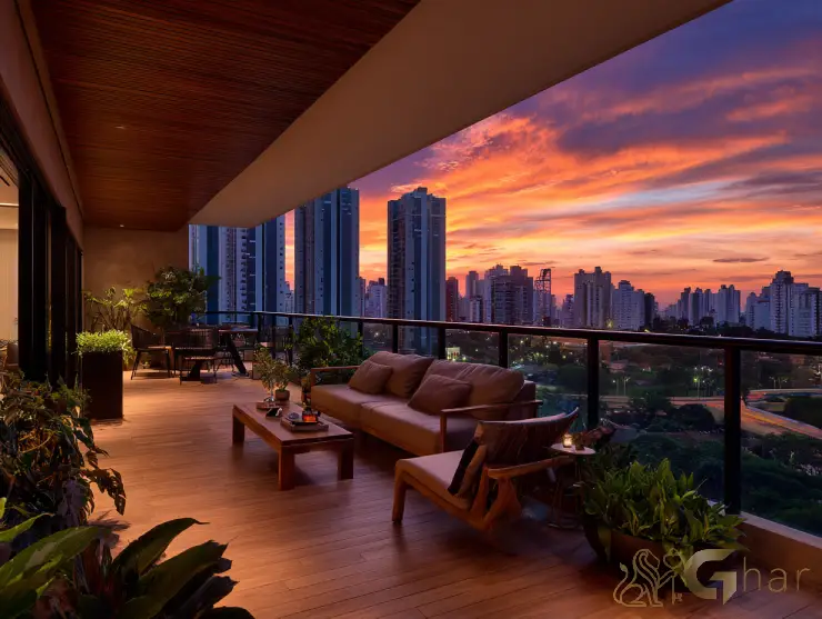 Apartamento em lançamento na planta Zona Sul de São Paulo com varanda ampla e vista urbana