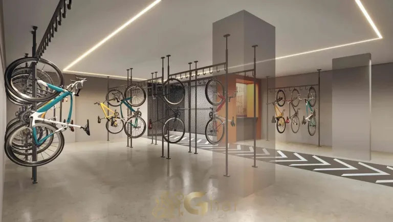 Bicicletário do Mirant Ibirapuera com estrutura moderna e espaço coberto