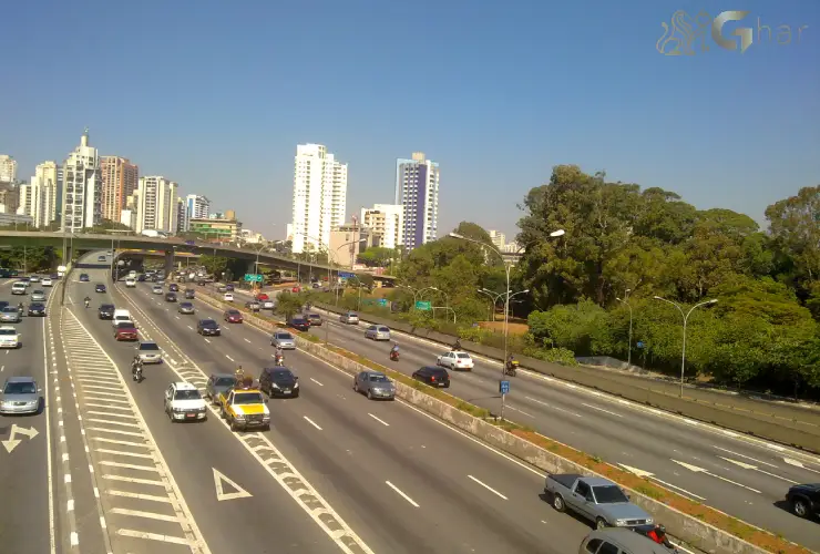 Avenida 23 de Maio próxima na Zona Sul de São Paulo