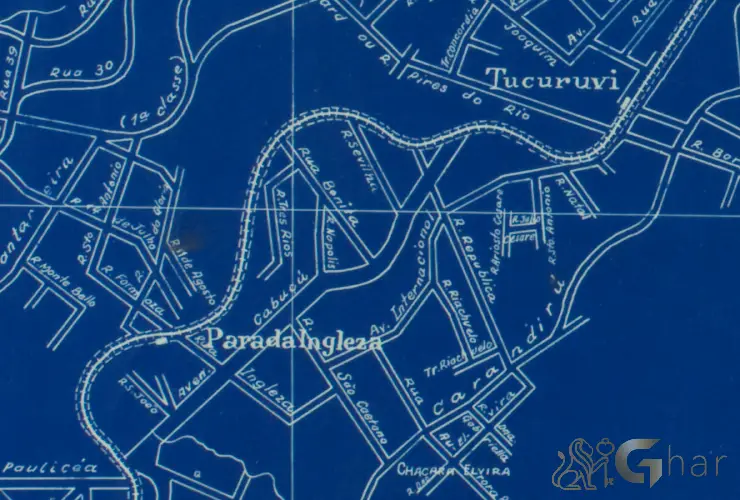 Planta urbana antiga bairros da Zona Norte de São Paulo