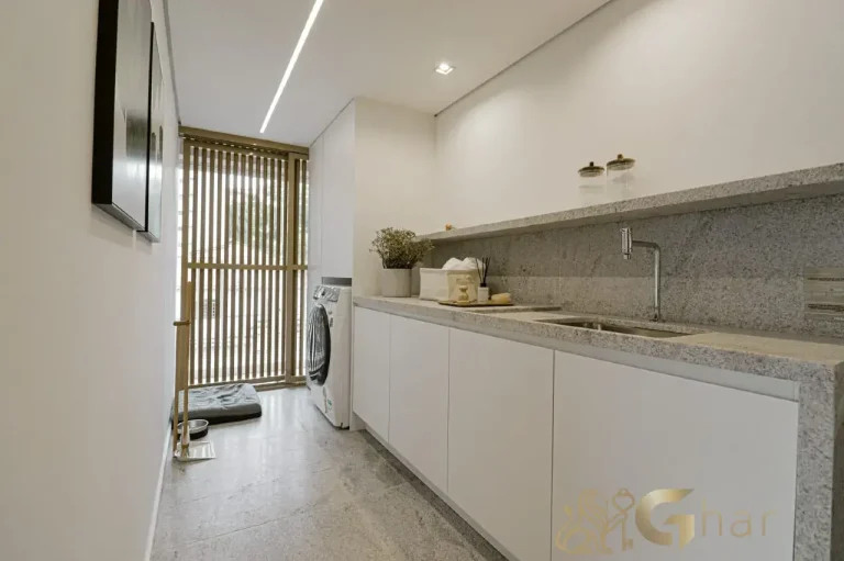 Área de serviço do apartamento decorado 193 m² no Península Vila Madalena