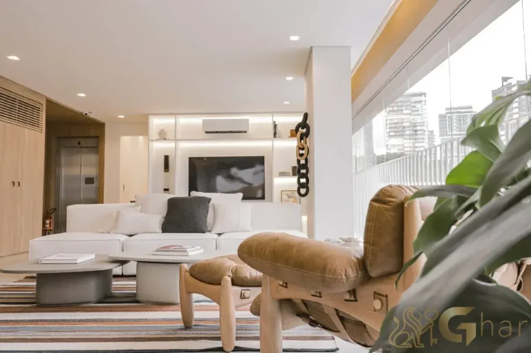 Living do apartamento decorado de 193 m² no Península Vila Madalena