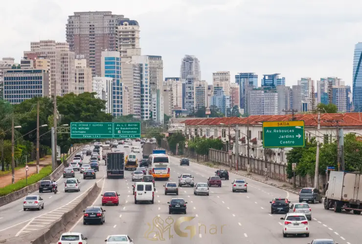 Marginal Pinheiros próxima ao bairro Pinheiros na Zona Sul de São Paulo