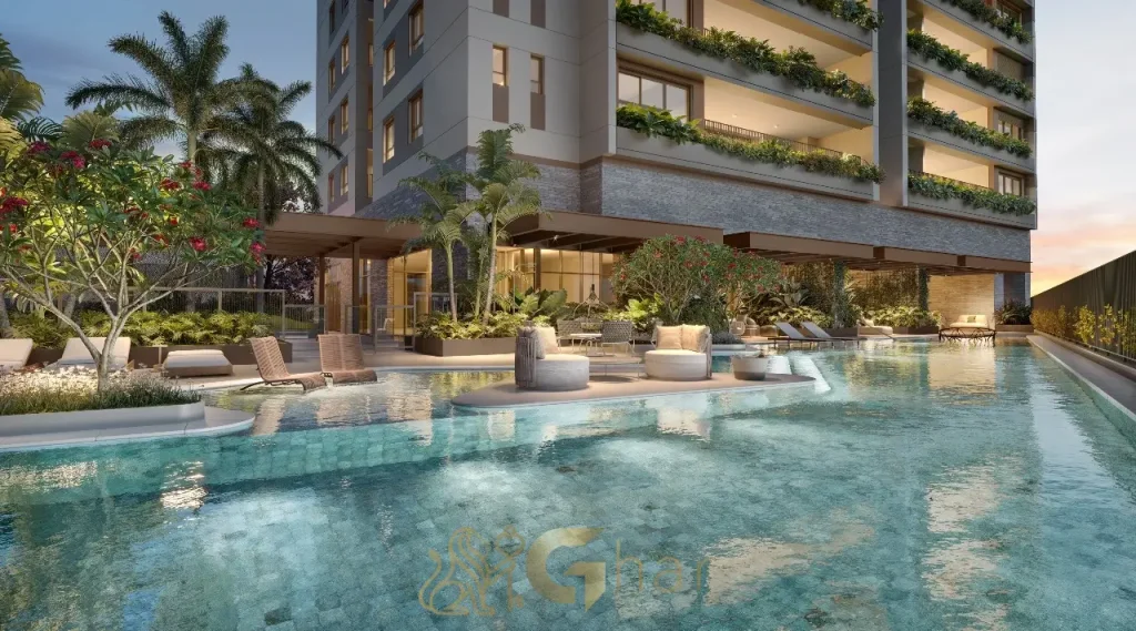 Piscina com solarium no Quarten Ibirapuera – Lazer ao ar livre em condomínio de alto padrão no Ibirapuera