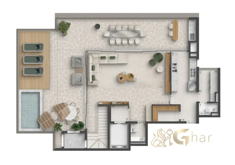 Planta duplex superior 4 suítes – Quarten Ibirapuera 395 m²