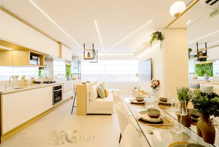 living do apartamento decorado side sacomã ipiranga são paulo 65m2 com sala de estar ampla e varanda gourmet