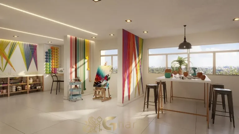 atelier do condomínio side sacomã ipiranga são paulo com mesas amplas e espaço criativo