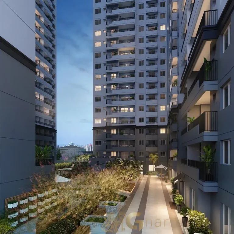 boulevard interno do condomínio side sacomã ipiranga são paulo com áreas ajardinadas e iluminação suave