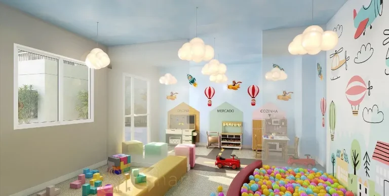 brinquedoteca do condomínio side sacomã ipiranga são paulo com decoração lúdica e segura