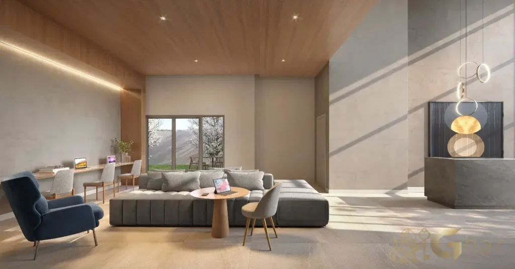 Lobby e coworking do The Collection Ibirapuera em São Paulo