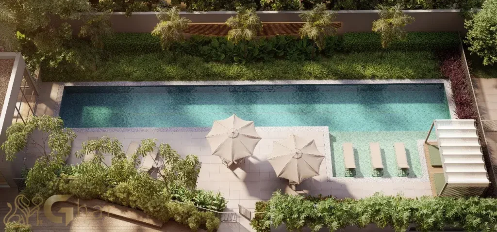 Piscina com bangalô do The Collection Moema em São Paulo