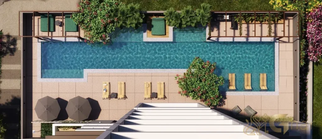 Piscina com solarium do condomínio The Collection Perdizes em São Paulo