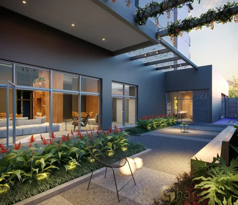 Praça e entrada principal do The Collection Perdizes