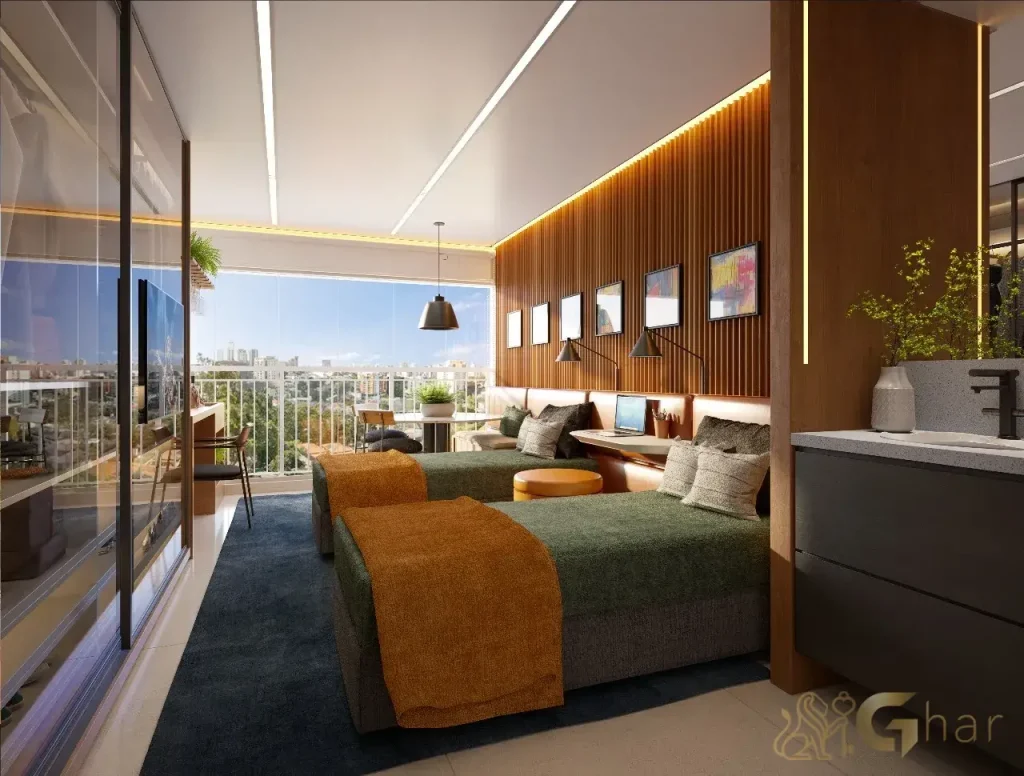 Studio decorado 26m² no The Collection Perdizes em São Paulo