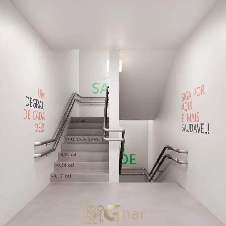 Escada estilizada com design contemporâneo no The Collection Vila Clementino