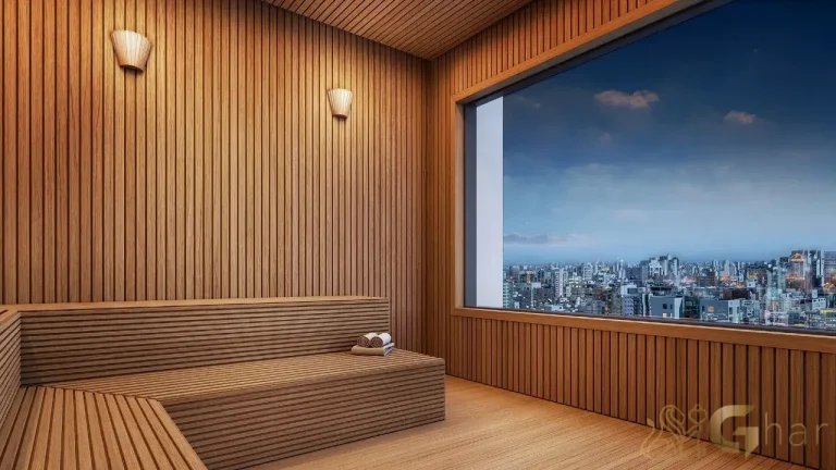 Sauna seca do The Collection Vila Clementino no rooftop