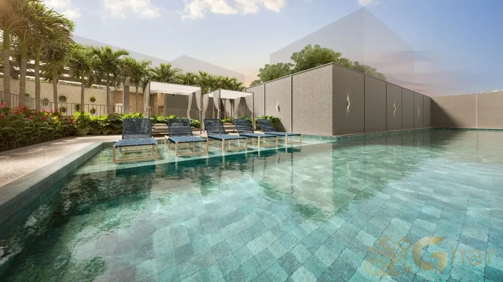 Piscina com deck molhado e solário no The Collection Vila Mariana