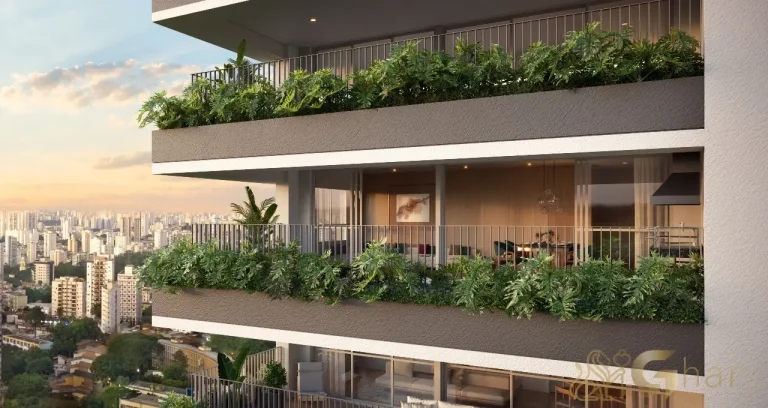 Fachada com varandas do The Rose Vila Mariana