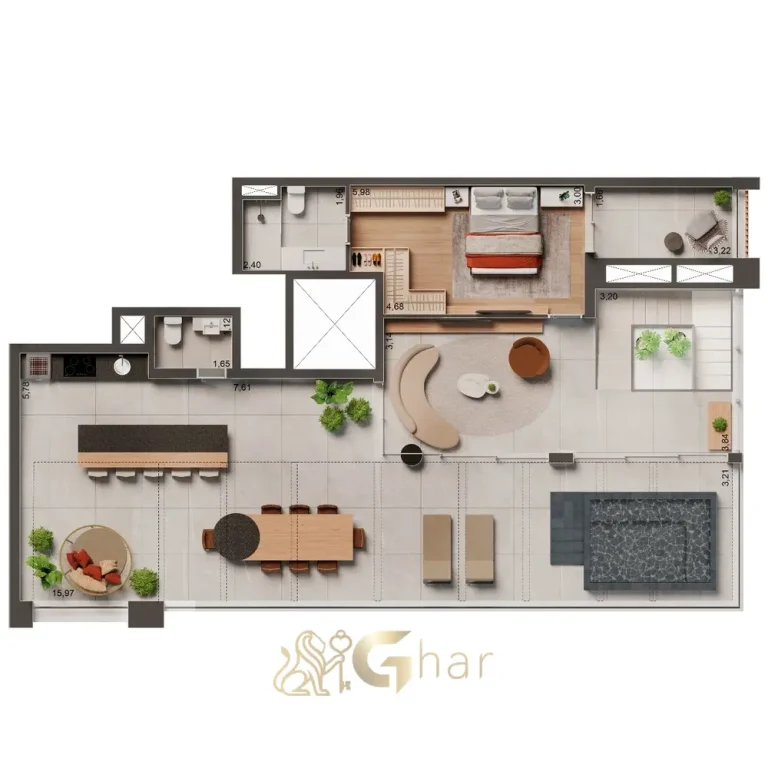 Planta duplex superior 280 m² The Rose Vila Mariana Torre Alba