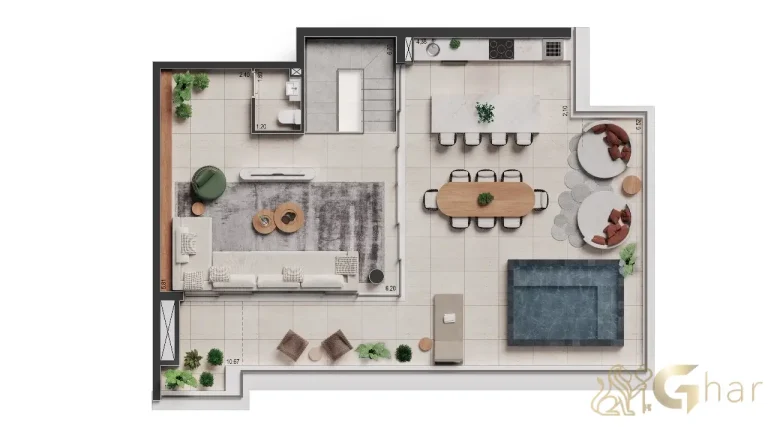 Planta detalhada duplex 219 m² The Rose Vila Mariana Torre Savi