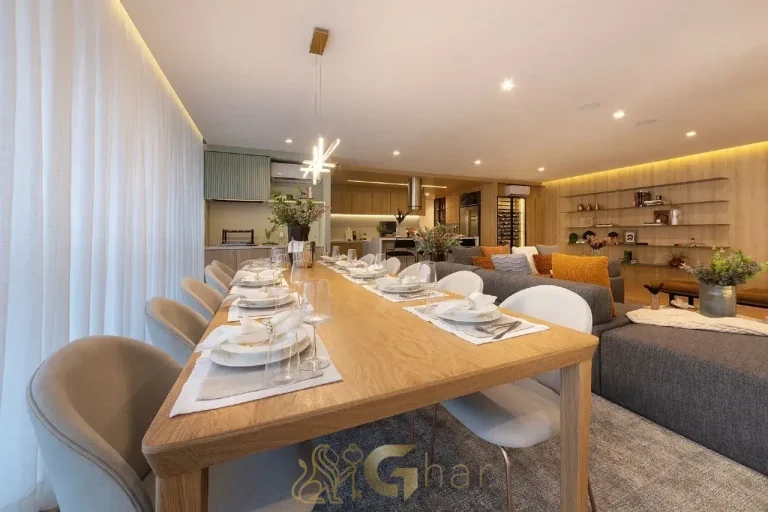 Sala de jantar decorada do apartamento de 148m² no Valen Capote Valente Pinheiros