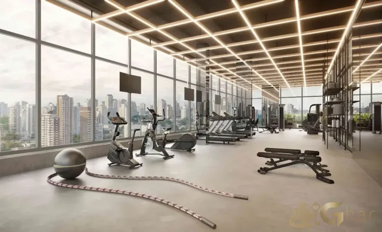 Academia moderna no rooftop do Valen Capote Valente Trisul Pinheiros São Paulo