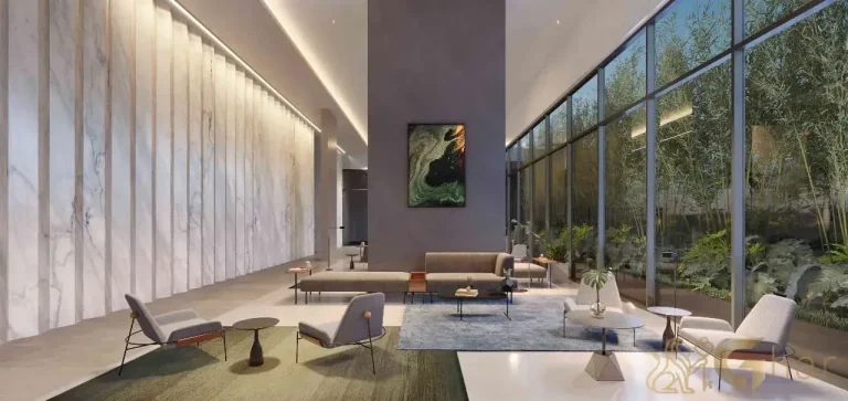 Hall de entrada e lobby de alto padrão no Valen Capote Valente Pinheiros São Paulo