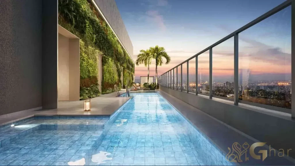 Piscina com vista panorâmica no rooftop do Valen Capote Valente Pinheiros