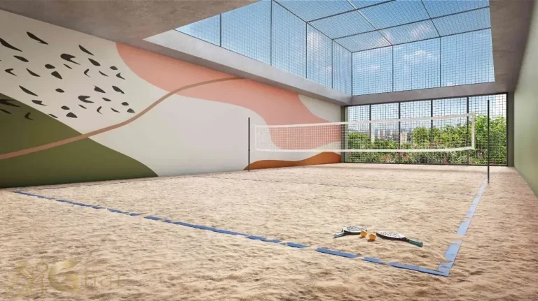 Quadra de beach tennis no Valen Capote Valente Pinheiros São Paulo