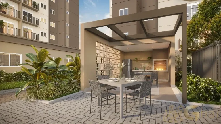 Churrasqueira do condomínio Vila Boulevard Mooca com área coberta e lazer