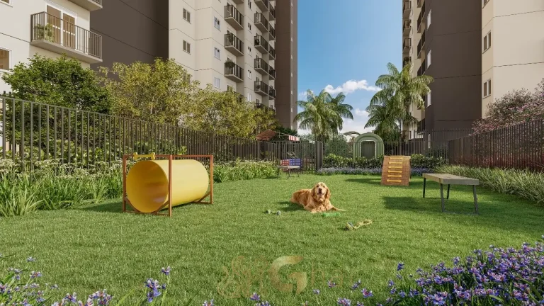 Espaço pet do condomínio Vila Boulevard Mooca com área para recreação de cães
