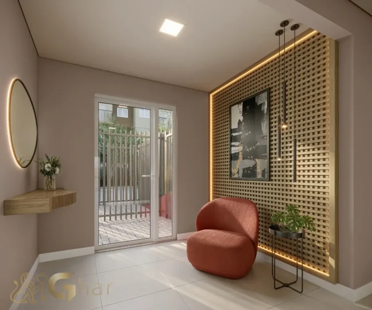 Hall de entrada do condomínio Vila Boulevard Mooca com design moderno e sofisticado