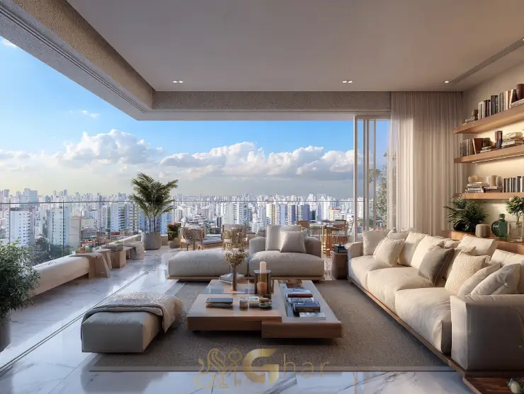 Apartamento à venda no Butantã de altíssimo padrão com sala de estar sofisticada