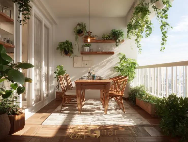 Varanda aconchegante e decoração moderna na capital paulistana