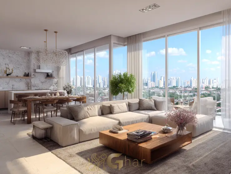 Apartamento de alto padrão à venda no Campo Belo com sala de estar e jantar